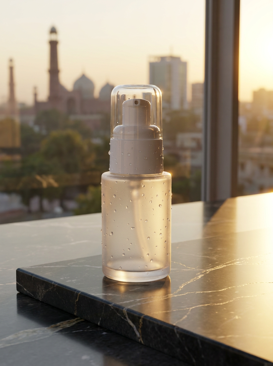 Imported Frosted Bottle With White Pump - 30ML