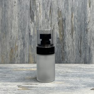 Umbrella Lotion Pump Black with 30ml frosted bottle