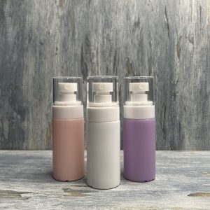 Umbrella Spray Pump White with 50ml colored bottles