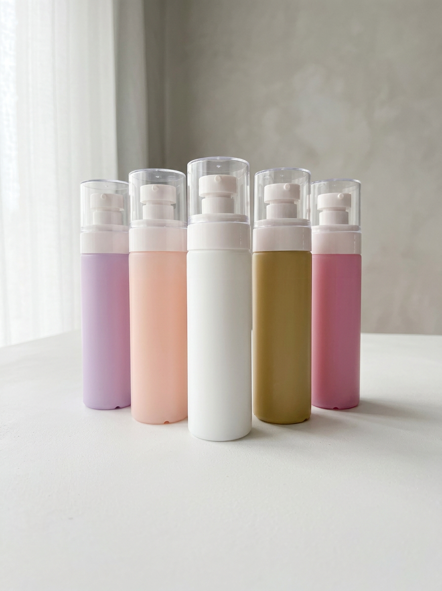 Umbrella Lotion Pump White With - 100ML Colored Bottles