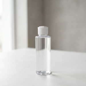 Transparent Bottle With Turret Cap - 120ML White