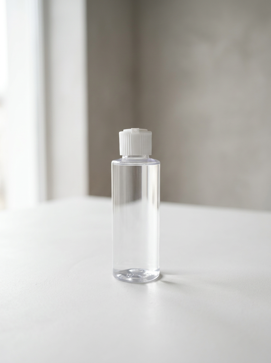 Transparent Bottle With Turret Cap - 120ML White