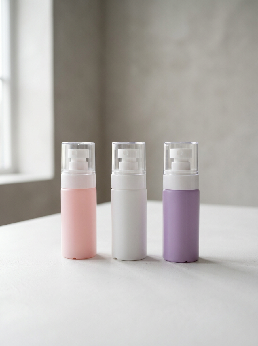 Umbrella Spray Pump White With - 50ML Colored Bottles